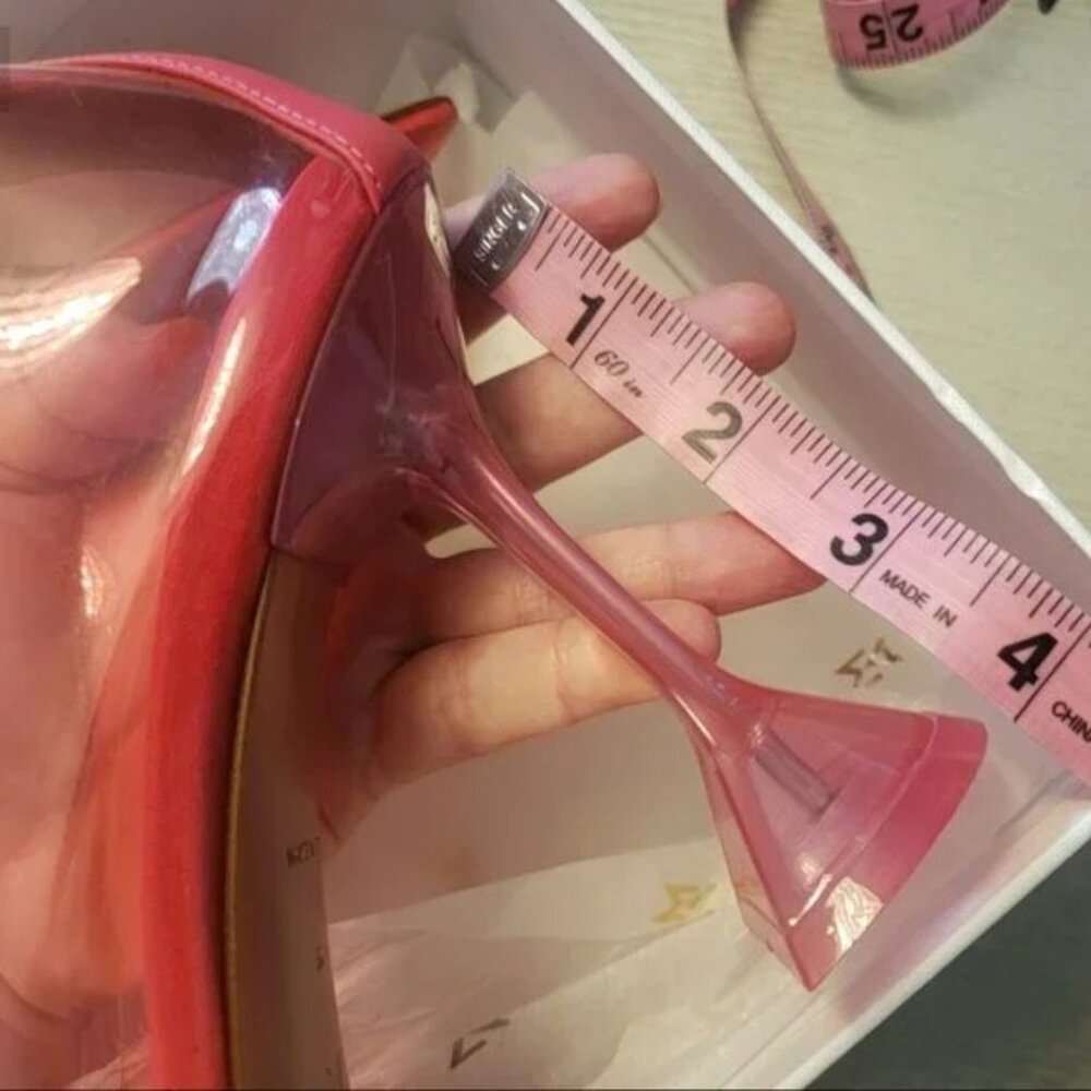 Amina Muaddi Begam glass Pump Pink Glass Clear Heels size 39 - Picture 13 of 16